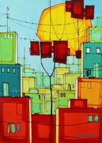 Salman Farooqi, 14 x 20 Inchc, Acrylic on Canvas, Cityscape Painting-AC-SF-096